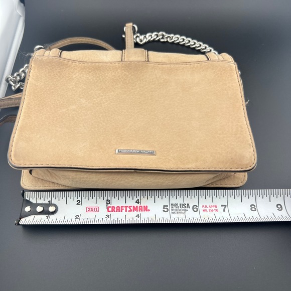 Rebecca Minkoff Love Crossbody Bag Suede Floral Embroidered Silver Hardware - Picture 5 of 11